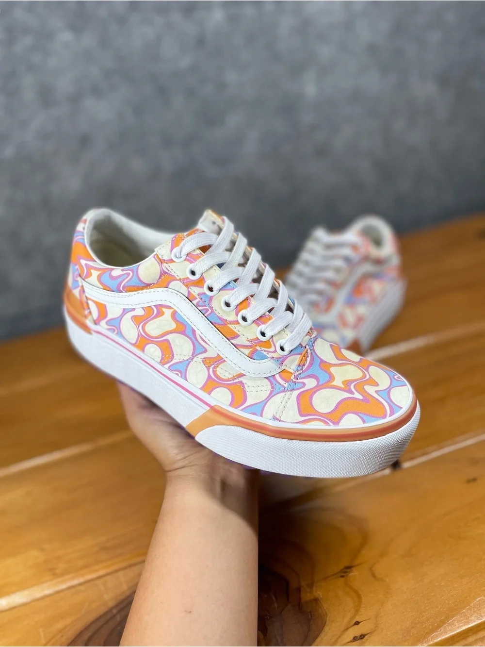 Vans Old Skool Stacked Womens Size 8 / Men 6.5 UV Ink Peace Platform Psychedelic
